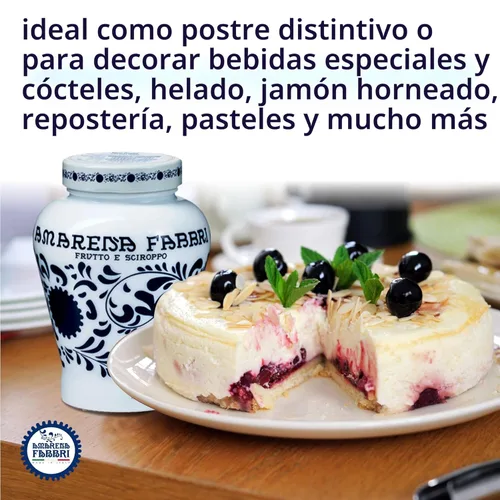 Vista 6 de Fabbri Amarena - Cerezas silvestres en almíbar, sin gluten, sin OMG, veganas, 21 onzas