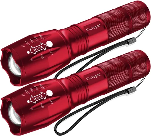 Vista 16 de Victoper Linternas LED azules, linterna táctica recargable de alto lumen y superbrillante, 5 modos, enfoque ajustable, impermeable, luces de flash