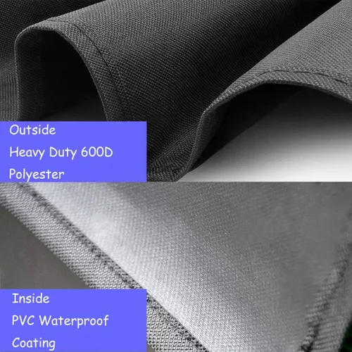 Vista 3 de Cubierta de parrilla impermeable resistente para parrillas Char-Griller 2121,2123 y ahumadores con caja de fuego lateral, color negro