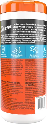 Vista 7 de Armor All Toallitas de vidrio para automóvil, limpiador de vidrio automático para película y mugre, 30