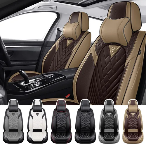 Vista 27 de Fundas de Asiento de Coche para Nissan Altima 2000-2026, Funda de Asiento Completa de Piel Nappa Impermeable, Protector de Asiento Automotriz Negro