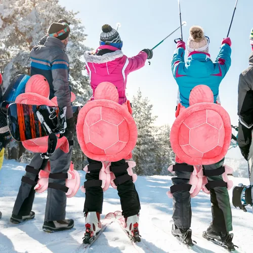 Vista 6 de Junkin 3 piezas de almohadillas para nalgas de tortuga para snowboard, juego de equipo de protección para esquí, protectores de cadera 3D lindos