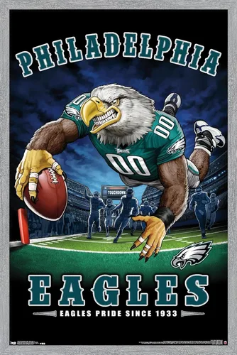 Vista 14 de Trends International NFL Philadelphia Eagles - Póster de pared de End Zone 17, 14.725 x 22.375 pulgadas, versión enmarcada de madera de granero