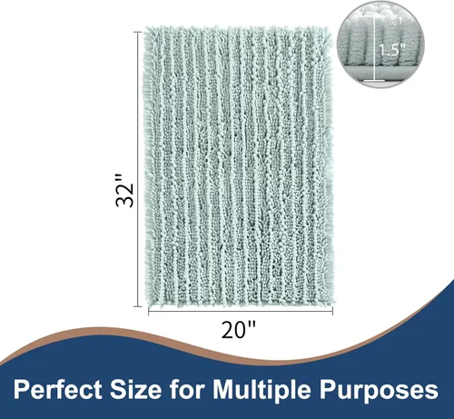 Vista 93 de FLOLEOPA Alfombras de baño de microfibra suave y esponjosa, tapetes de baño absorbentes, antideslizantes, lavables a máquina y de secado rápido