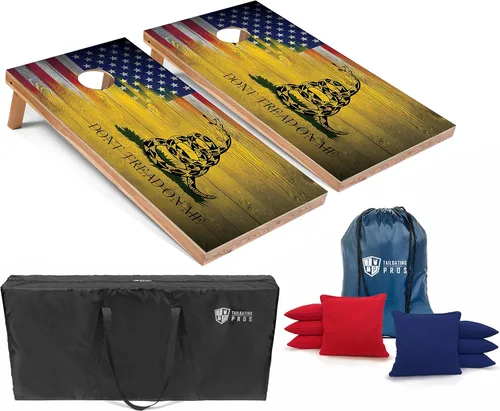 Vista 11 de Tailgating Pros Tablas de Cornhole - Juego de Cornhole ligero de 4 x 2 pies, incluye funda de transporte, juego de 8 bolsas de maíz y bolsa