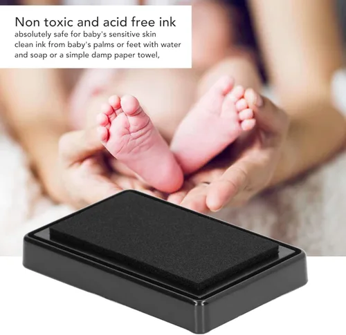 Vista 2 de TOPINCN Almohadilla de tinta de huella de bebé, almohadilla de tinta para huella de bebé, almohadilla de tinta de huella de mano de bebé