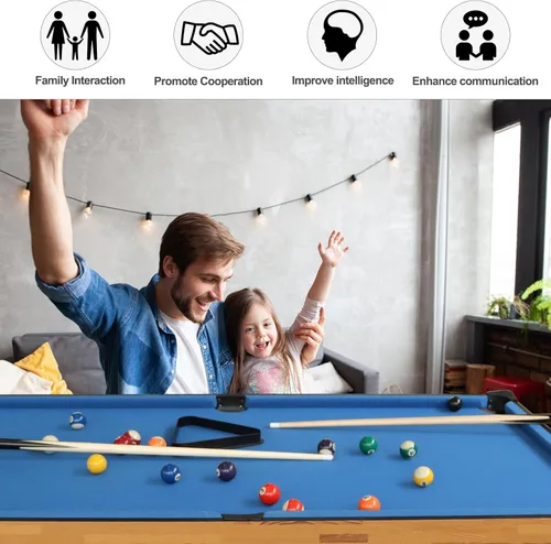 Vista 2 de Mesa de juego múltiple 3 en 1, mesa de juego combinada de 55 pulgadas con mesa de billar, ping pong, hockey de aire para arcade, bares, fiesta