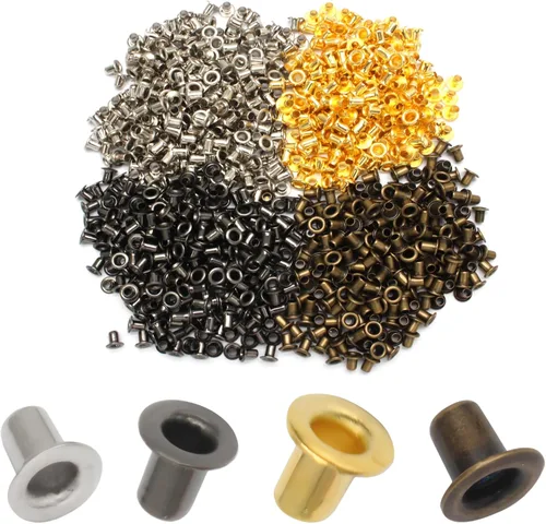 Vista 54 de Litoexpe Ojales Pequeños de 1.5MM, 200 Piezas, Ojales Autoadhesivos para Núcleos de Cuentas, Ropa, Cuero, Lona (Latón Antiguo)