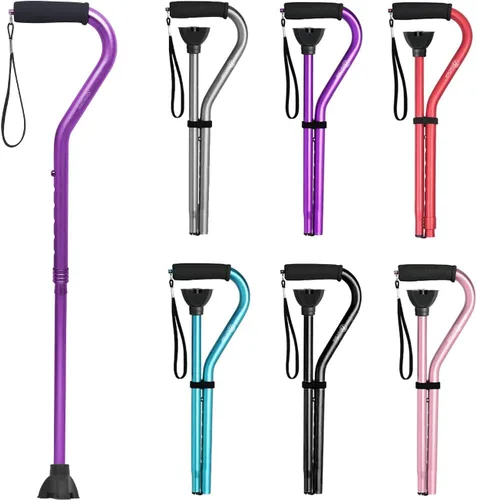 Vista 11 de BeneCane Bastón de caminar para hombres y mujeres, bastón ajustable con mango acolchado suave desplazado, portátil, ligero, resistente, ayuda