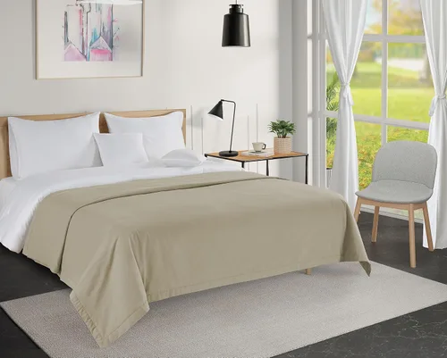 Vista 8 de LANE LINEN Mantas de tamaño matrimonial para cama, manta clásica de 3 capas 100% algodón, ligera, refrescante, suave y transpirable, de larga Azul