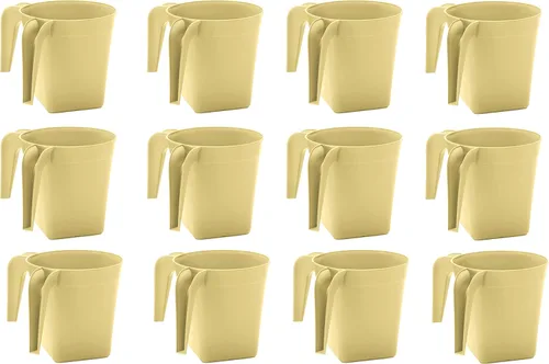 Vista 6 de YBM Home Vaso cuadrado de plástico para lavar a mano, de larga duración, para lavado ritual de manos, 1332Beige