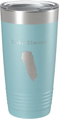 Vista 10 de Lake Elmore Map Tumbler Travel Mug Insulated Laser Engraved Coffee Cup Vermont 20 oz Black