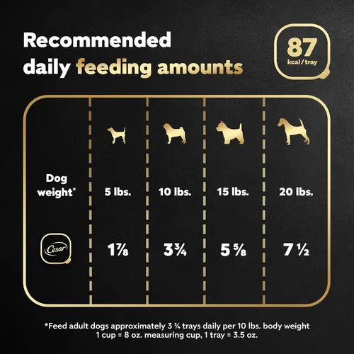 Vista 5 de CESAR Wet Dog Food Classic Loaf - Comida para perros en salsa de pollo y ternera, (24) 3.5 onzas bandejas fáciles de abrir