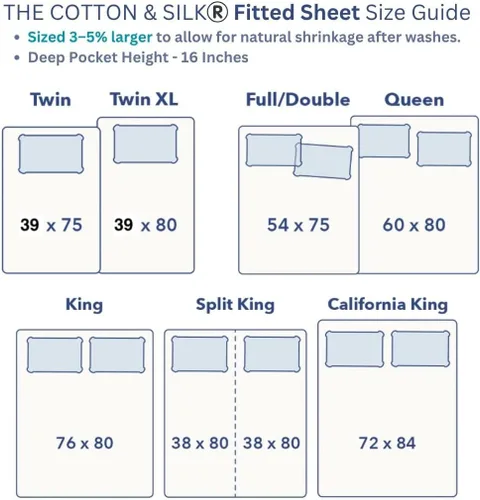 Vista 9 de THE COTTON & SILK® Sábana bajera ajustable 100% de algodón de fibra larga de lujo, calidad de hotel de 5 estrellas, suave, transpirable y duradera