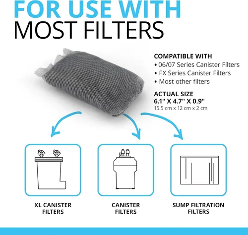 Vista 6 de Fluval Medios de Filtro de Carbón para Acuarios, Insertos de Carbón Bituminoso Premium, Bolsas de Nylon de 100 gramos, 3 unidades (Paquete de 1)