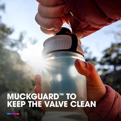 Vista 4 de HydraPak Breakaway+ Filter Water Bottle (20oz or 30oz) - Hike & Bike Squeeze Water Bottle, Fits Backpacks & Bike Cages - Clear