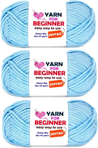 Vista 44 de Hilo de Ganchillo para Principiantes Verde Manzana Hilo de Algodón para Tejer y Tejido - Kit de Ganchillo para Principiantes - 3 * 50g