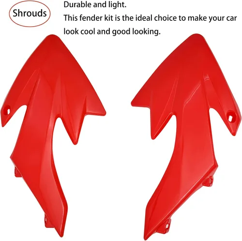 Vista 3 de Kit de plástico Kie CRF50, kit de guardabarros XR50, kit de carenado de guardabarros rojo blanco - kit de guardabarros de carenado para motocicleta