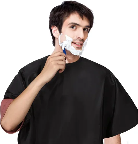 Vista 7 de Capa corta de peluquero, capa de nailon impermeable para corte de pelo, capa de artista de maquillaje para teñir el cabello, peinar, peinar, peinar