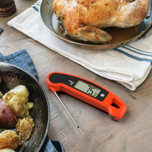 Vista 4 de Termómetro digital para carne Lavatools, medición instantánea con luz de fondo en ambos lados