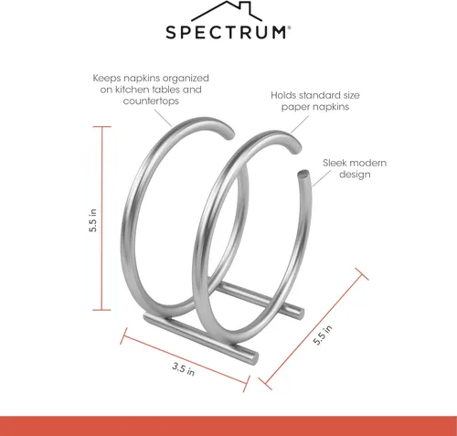 Vista 7 de Spectrum Diversified Euro Round Napkin Holder, Satin Nickel, Model Number: 50278
