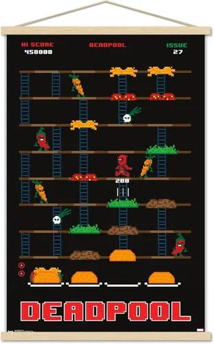 Vista 17 de Trends International Marvel Comics Deadpool - Póster de pared de juego, 22.4 pulgadas de largo x 14.7 pulgadas, versión enmarcada de madera