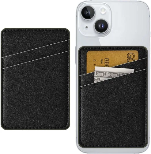 Vista 8 de Cartera de cuero para teléfono adhesiva, soporte para tarjetas para estuche de teléfono, billetera con adhesivo para tarjetas de crédito, adecuada