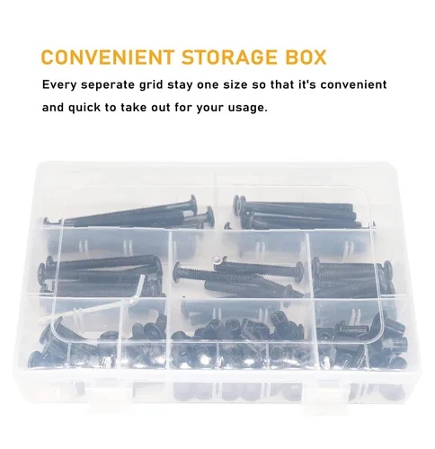 Vista 6 de binifiMux Kit surtido de 100 tuercas hexagonales M6 de cabeza Allen para muebles de cuna, tornillos de conexión M6 x 0.787 in/1.181 in/1.575