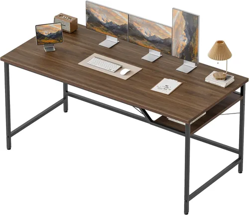 Vista 35 de Mericonia Escritorio para computadora, escritorio de juegos para espacios pequeños, mesa de estilo moderno y simple para oficina en casa, mesa