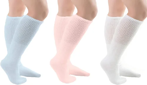 Vista 12 de Comfort Finds Diabetic SwellSox - Calcetines de algodón transpirables - Calcetines cómodos de ajuste holgado - Diseño superior no vinculante - azul