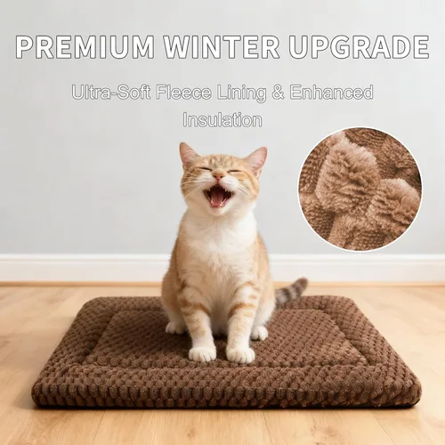 Vista 5 de Tapete de Cama para Perro, Reversible y Ultra Suave, Almohadilla de Perrera - Lavable a Máquina, Cama para Mascotas para Perros y Gatos - Forro