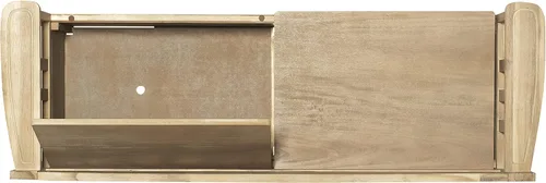 Vista 12 de Linon Frankie - Banco de almacenamiento de madera natural lavada