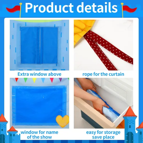 Vista 4 de VitalCozy Teatro de Marionetas para Entrada de Puerta con 2 Varillas Ajustables que se Adapta a la Mayoría de las Entradas de Puerta 67 x 31