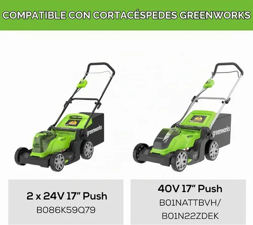 Vista 2 de Greenworks Cuchilla de repuesto para cortacésped (se adapta a: cortacésped de 17 pies / MO40B411 / MO40B01 / MO48B2210 / MO10B00)