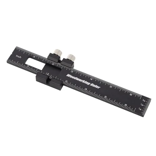 Vista 4 de Regla de carpintería, regla de tope deslizante de aleación de aluminio, marca de alta precisión para medición de taller (6 pulgadas)