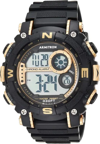 Vista 8 de Reloj deportivo Armitron Sport con cronógrafo digital para hombre, correa de resina, 40/8284 Gris/Naranja