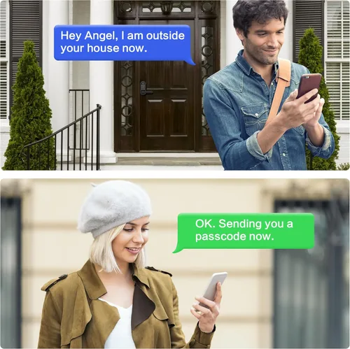 Vista 7 de Cerradura inteligente de puerta con huella dactilar, asa y teclado – entrada sin llave Bluetooth para puerta delantera, hogar, niños, invitados