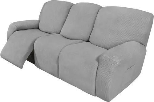 Vista 49 de Easy-Going - Funda elástica para sofá reclinable y sofá cama, 6 piezas, protector de muebles, suave, parte inferior elástica, tela jacquard