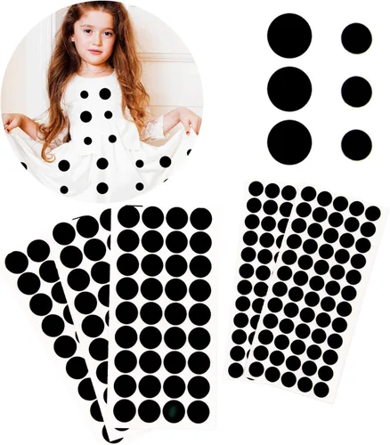 Vista 6 de Iceyyyy 100+ Piezas de Círculos de Fieltro Adhesivo Negro, Adhesivo de Fieltro Negro Autoadhesivo para Proyectos DIY de Halloween, Acabado