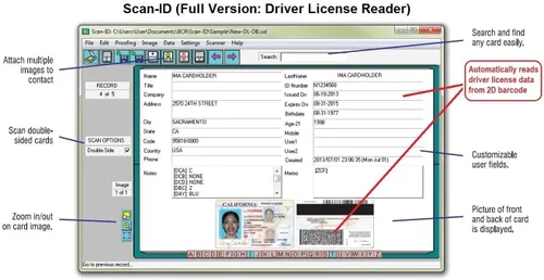 Vista 2 de Escáner de licencia de conducir dúplex con verificación de edad (w/Scan-ID versión completa, para Windows)
