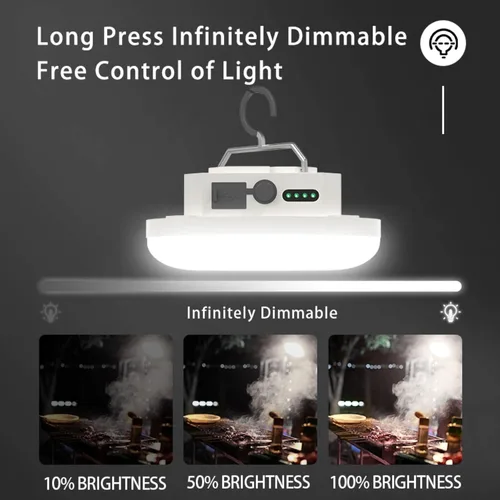 Vista 4 de Linterna LED para Tienda de Camping Recargable Portátil Colgante con Control Remoto, IPX5 Impermeable, Luces Exteriores con Batería, Lámpara