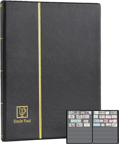 Vista 8 de Álbum de sellos de 120 bolsillos, páginas de doble cara, de cuero artificial, para guardar billetes de moneda, papel plegable, billetes de dinero