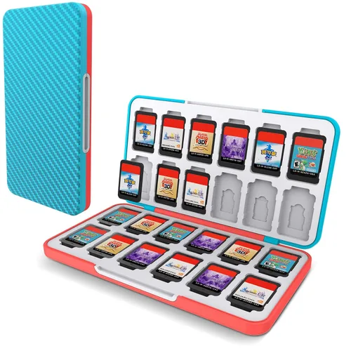HEIYING Switch Game Card Case for Switch&Switch OLED Game Card or Micro SD Cards, Custom Pattern Switch Game Card Case with 24 Game Card Slots and