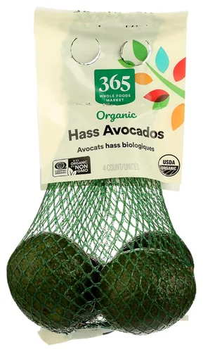Bolsa de aguacate Hass orgánica, 4 unidades