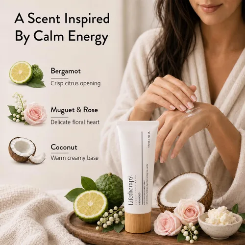 Vista 4 de Lifetherapy Crema de manos hidratante Crema de manos y uñas de aceite de oliva de rápida absorción no grasa (energizada)