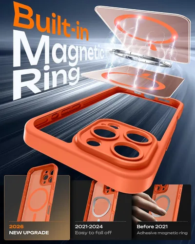 Vista 591 de TOCOL Funda para iPhone 11, compatible con Magsafe, protección completa de cámara, imanes integrados, protección contra caídas, funda translúcida