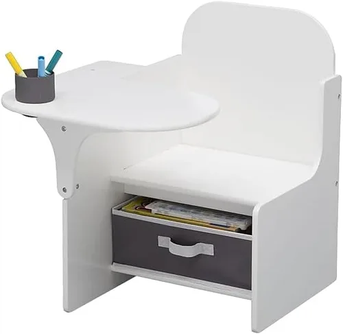 Delta Children MySize - Escritorio con silla y compartimento de almacenamiento, color blanco bianca