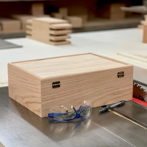 Vista 3 de Large Wooden Box with Lid-Engravable Wood Box-Decorative Wooden Boxes-Keepsake Box-Gifts-Memory Box-Personalized-Unfinished Wooden Storage Box