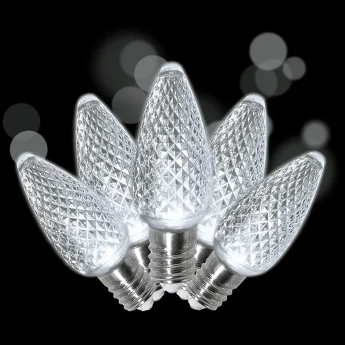 Vista 11 de caja de 25 bombillas LED C7 de repuesto para guirnalda de luces, de grado comercial, 120 V SMD LED, para bases E12