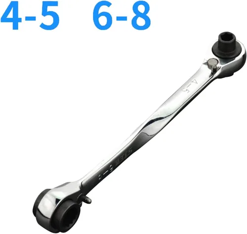 Vista 2 de Llave de trinquete reversible 4 en 1, multiusos, doble extremo, 0.157x0.197 in-0.236x0.315 in